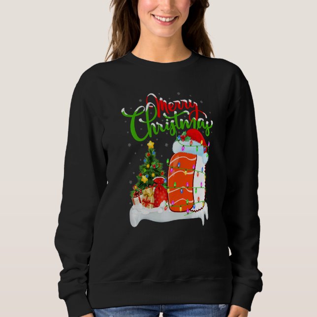 Sushi Food  Xmas Decorations Santa Sushi Christmas T Shirt (Framsida)