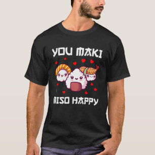 Sushi för manar Miso Maki Japan Wasabi Nigiri Fish T Shirt