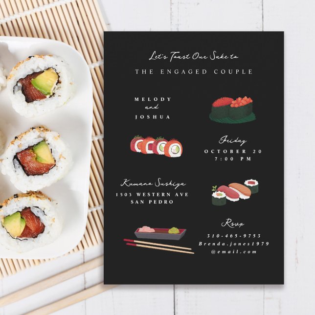 Sushi Före Bröllopsfest Inbjudningar (Skapare uppladdad)