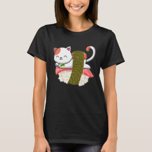 Sushi Funny Cute Cat för Cat Lover's Gift T Shirt