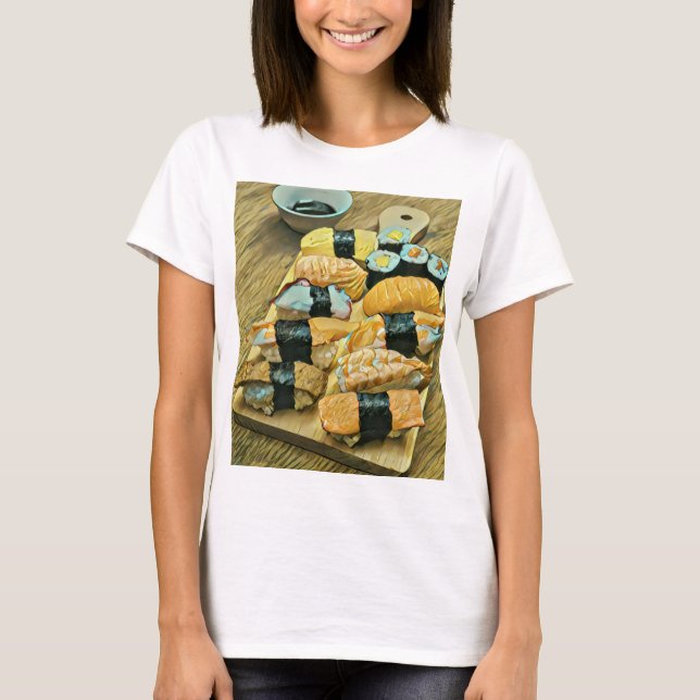 Sushi-gåva till mat älskare t shirt (Framsida)