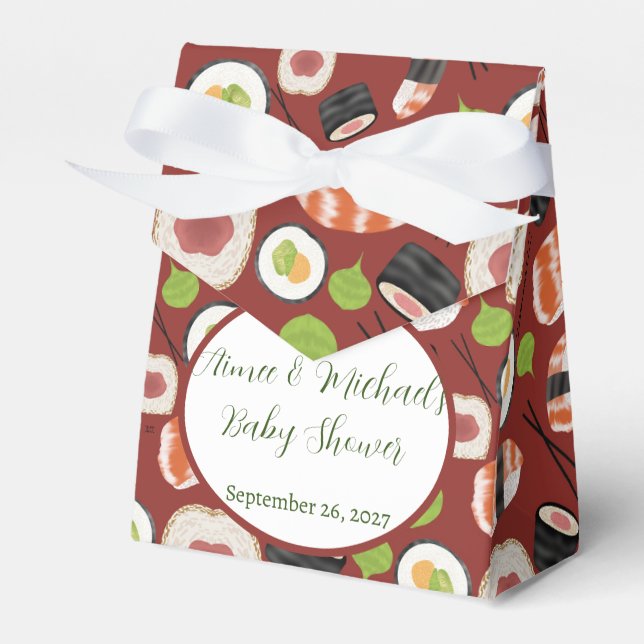 Sushi Gender Neutral Baby Shower Presentaskar (Framsidan Sidan)