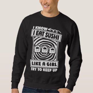 Sushi Girl Rolls Japanska Asian Food Sushi Lång Ärmad Tröja