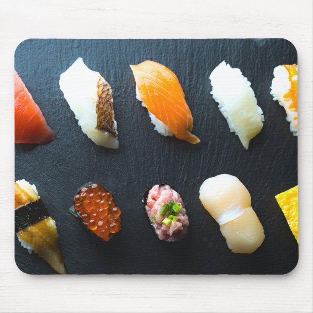 Sushi Grid Harmony – Modern Minimalist Mouse Pad Musmatta (Framsidan)