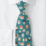 Sushi Grönt Neck Tie Slips<br><div class="desc">Grymmande japansk sushi nigiri maki roll Japansk livsmedelskonstruktion på teal grönt bakgrund. Perfekt till din favoritgourmet,  kock eller mat.</div>
