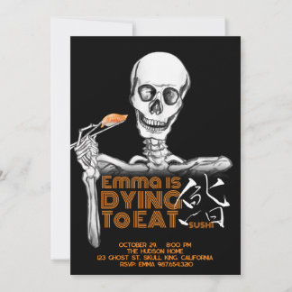 SUSHI Halloween fest-inbjudningskort Inbjudningar