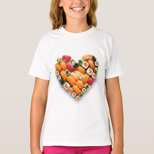 Sushi hjärta t shirt (Framsida)