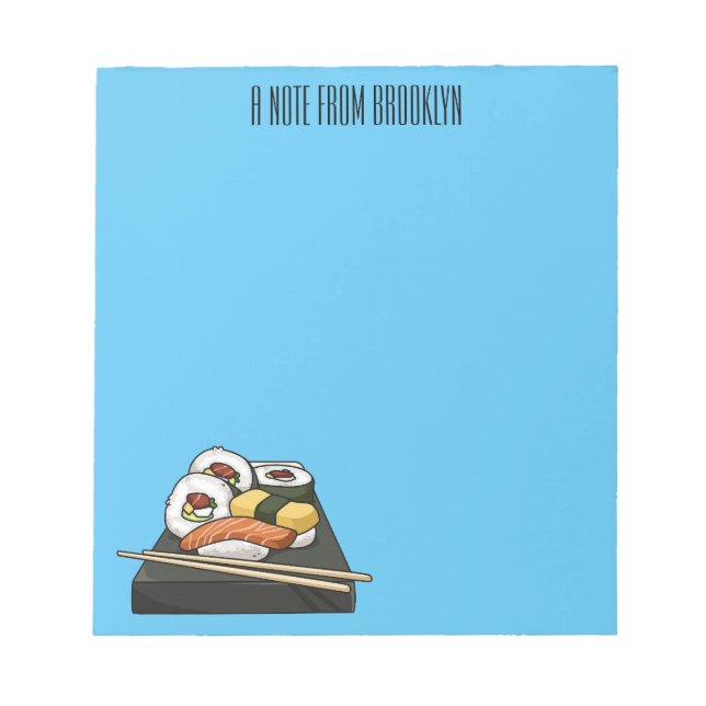 Sushi-illustration av tecknad anteckningsblock (Framsida)