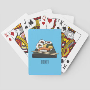 Sushi-illustration av tecknad casinokort