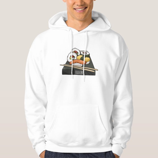 Sushi-illustration av tecknad hoodie (Framsida)