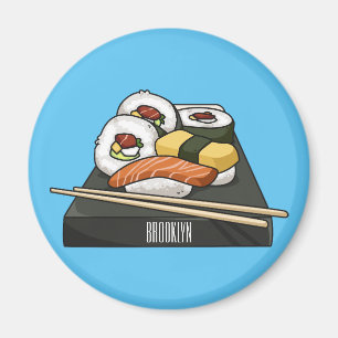 Sushi-illustration av tecknad magnet
