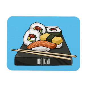 Sushi-illustration av tecknad magnet