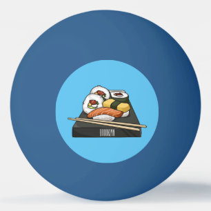 Sushi-illustration av tecknad pingisboll
