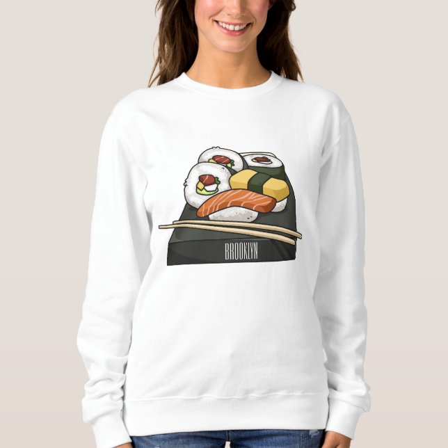 Sushi-illustration av tecknad t shirt (Framsida)