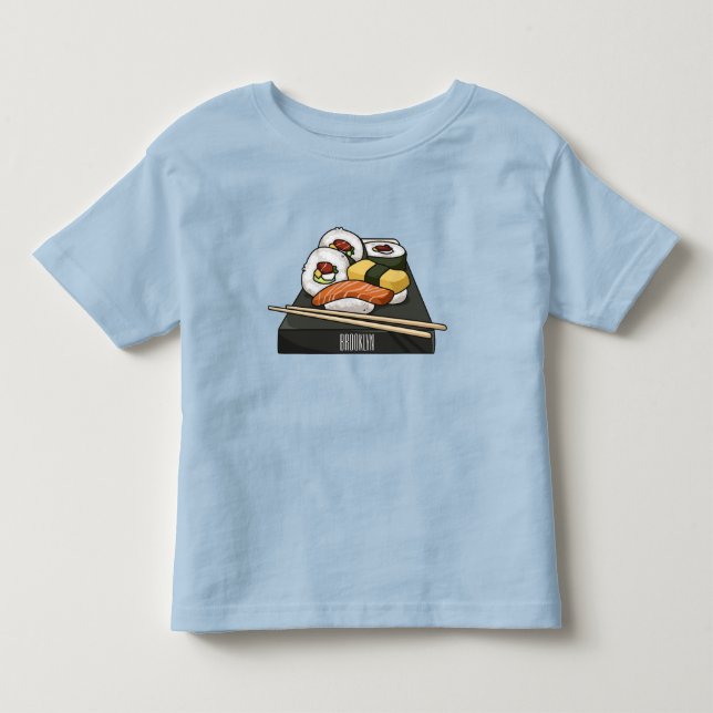 Sushi-illustration av tecknad t shirt (Framsida)