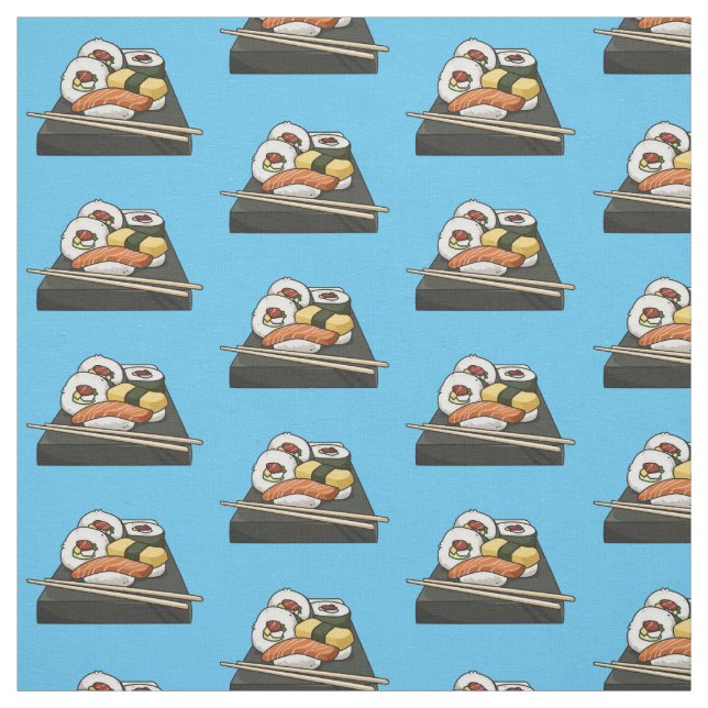 Sushi-illustration av tecknad tyg (Provkarta)