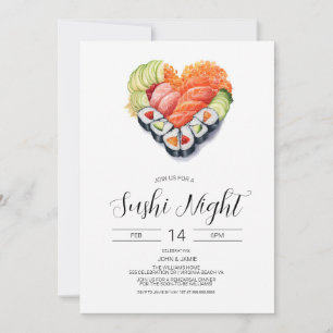 Sushi-inbjudan, Alla hjärtans dag, Förlovning, Mid Inbjudningar