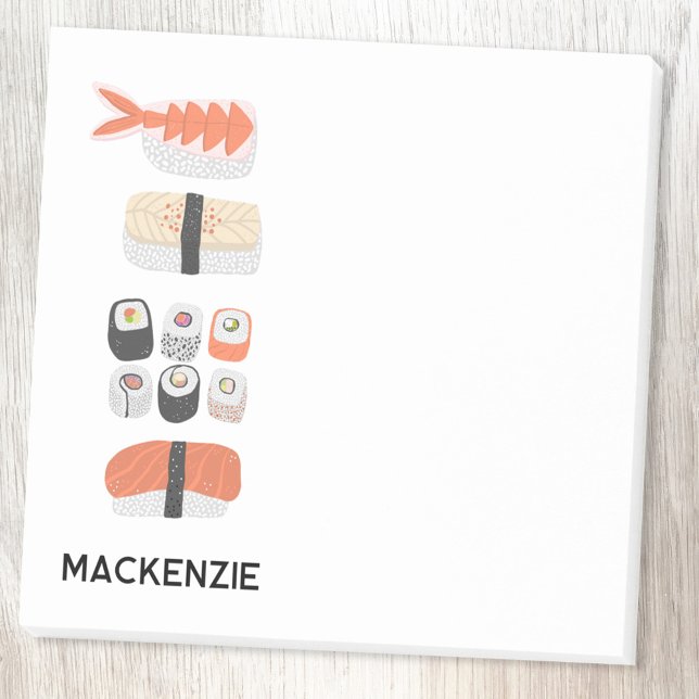 Sushi Japansk Food Art Personlig Post-it Block (Japanese sushi personalized Post It notes)