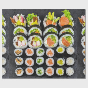 Sushi Japansk Food Mönster Presentpapper