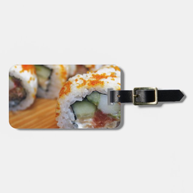 Sushi Japansk Goda Asiatisk Mat Leckert Bagagebricka (Horisontell Framsida)