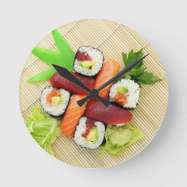 Sushi Japansk Goda Asiatisk Mat Leckert Rund Klocka