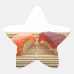 Sushi Japansk Goda Asiatisk Mat Leckert Stjärnformat Klistermärke