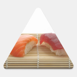 Sushi Japansk Goda Asiatisk Mat Leckert Triangelformat Klistermärke