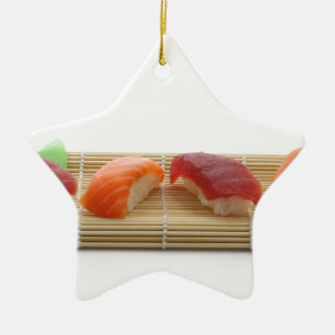 Sushi Japansk Läcker Asiatisk Mat God Julgransprydnad Keramik