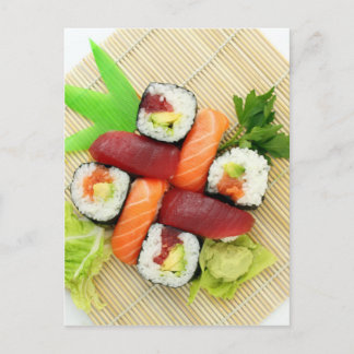 Sushi Japansk Läcker Asiatisk Mat God Vykort