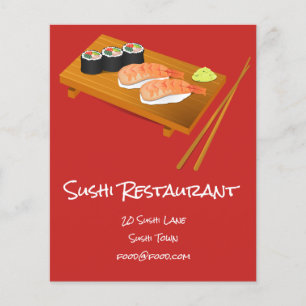 Sushi Japansk livsmedelsrestaurang Flygblad