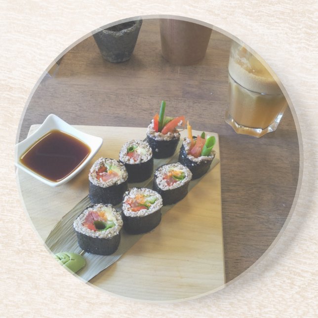 Sushi Japansk Mat God Restaurang Lunch Underlägg (Framsidan)