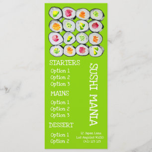 Sushi japansk restaurang wasabi middagsmeny meny