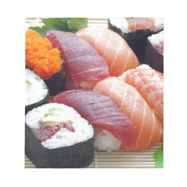 Sushi Japanska Asian Food Raw Sashimi Fresh Roll Anteckningsblock (Framsida)