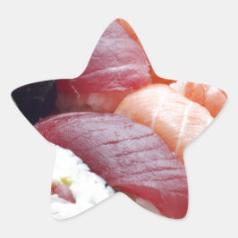 Sushi Japanska Asian Food Raw Sashimi Fresh Roll Stjärnformat Klistermärke