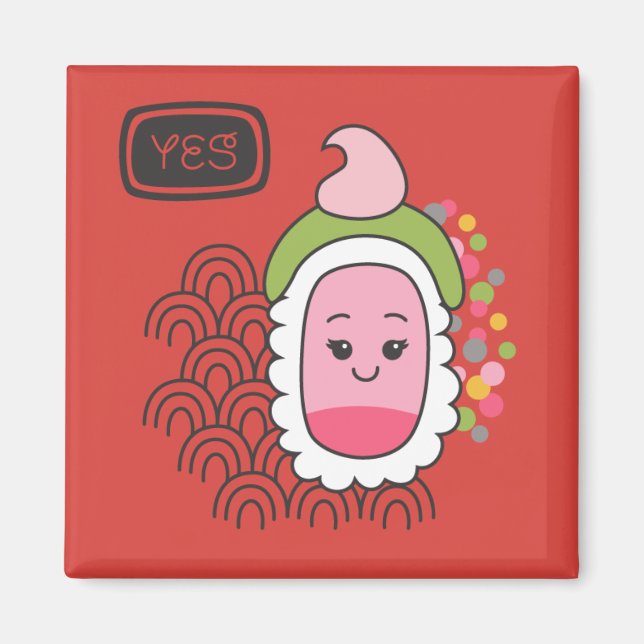 Sushi Japanska Food Cute Magnet (Framsidan)