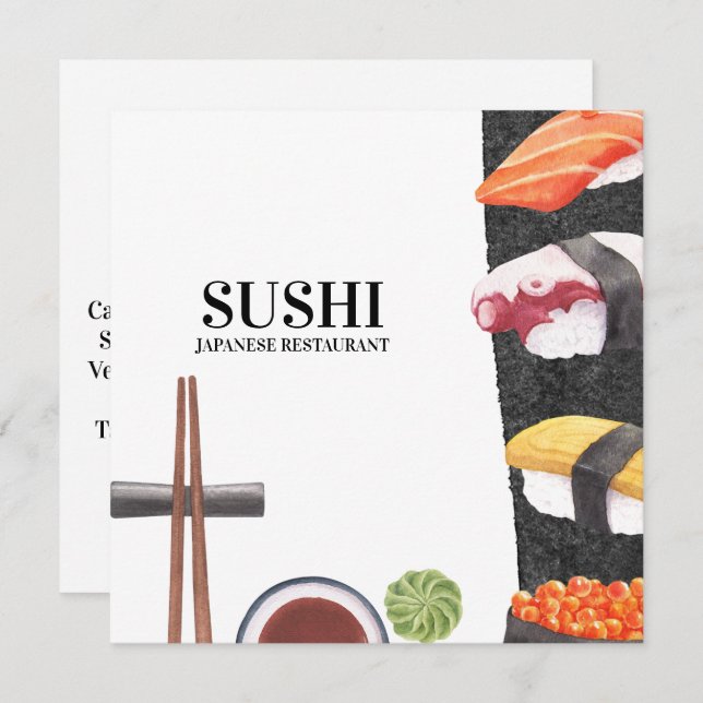 Sushi Japanska Food Menu Meny (Fram/baksida)