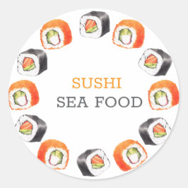 Sushi Japanska Food Runt Klistermärke