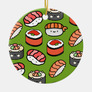 Sushi jul Funny Colorful Kawaii Cute Food Julgransprydnad Keramik