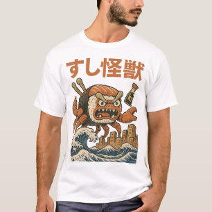Sushi Kaiju Monster - Japansk Retro Art T Shirt
