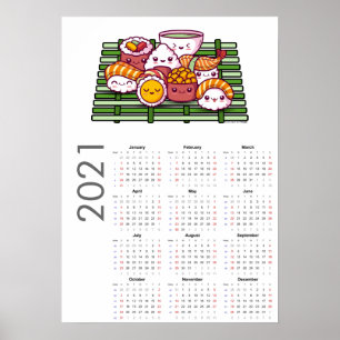Sushi Kalender 2021 Affisch