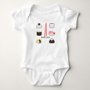 Sushi kärlek Baby bodykostymer flicka och pojke T Shirt
