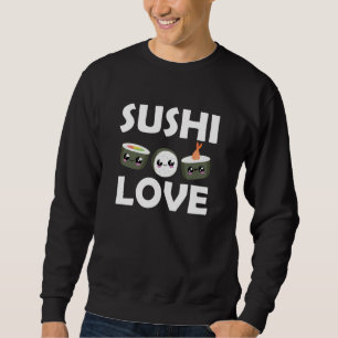Sushi Kärlek Cute Cawaii Food Favorite Food Grönt Lång Ärmad Tröja