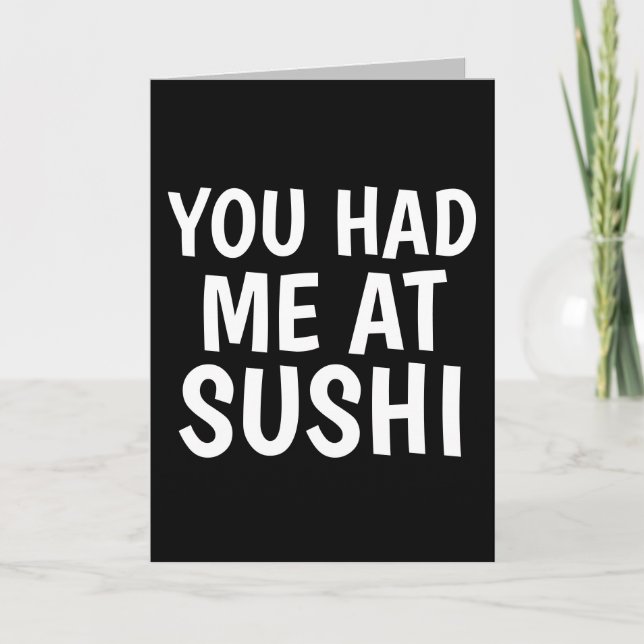 SUSHI KÄRLEK DU ROMANTIC FUNNY GREETY CARD KORT (Framsida)