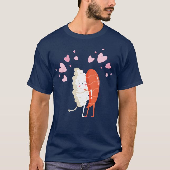 sushi kärlek familj t shirt (Framsida)