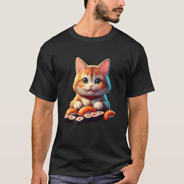 Sushi Katt T Shirt (Framsida)