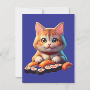 Sushi Katt Vykort