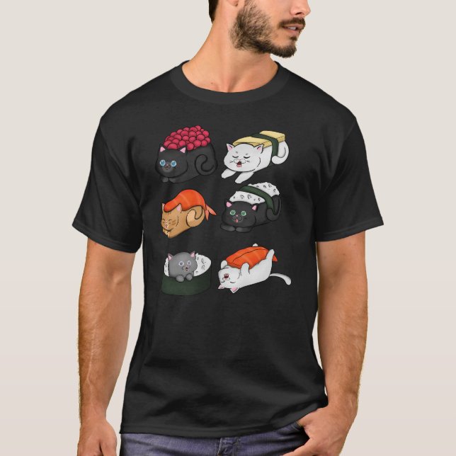 sushi-katter persian-katt t shirt (Framsida)