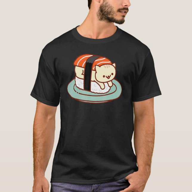 Sushi Katter Söt Sushi Puns T Shirt (Framsida)