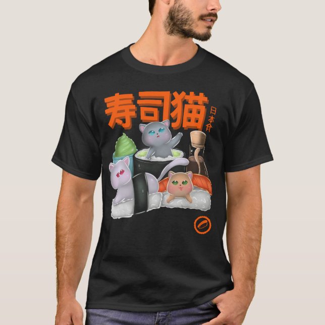 sushi-katter t shirt (Framsida)