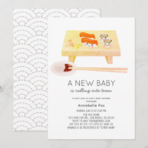 Sushi Kawaii Baby Shower Inbjudningar
